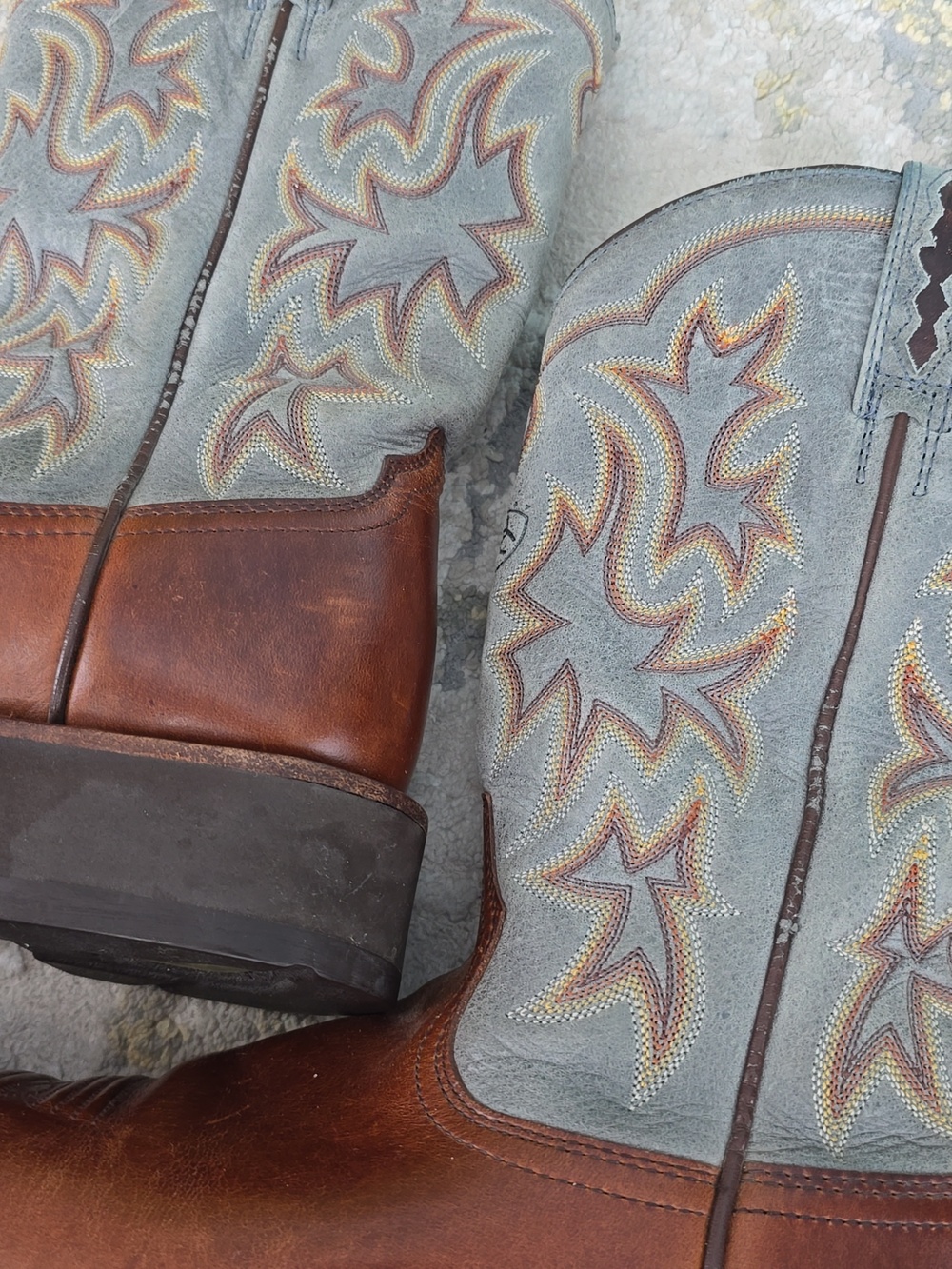 Ariat Cobalt XR Brown & Aqua Leather Women's Boots Size 7B - Picture 4 of 13